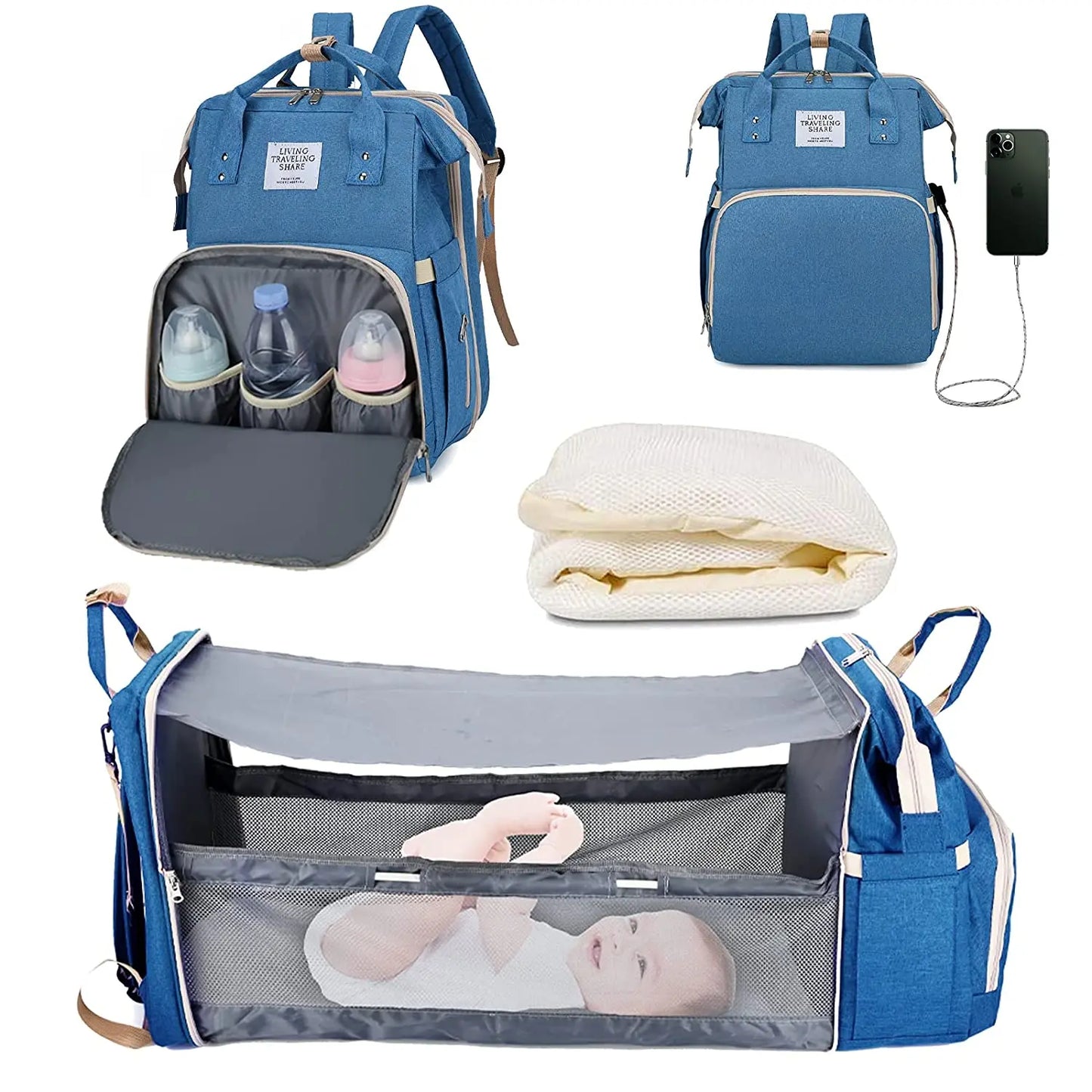 3-in-1 Diaper Bag & Baby Bed