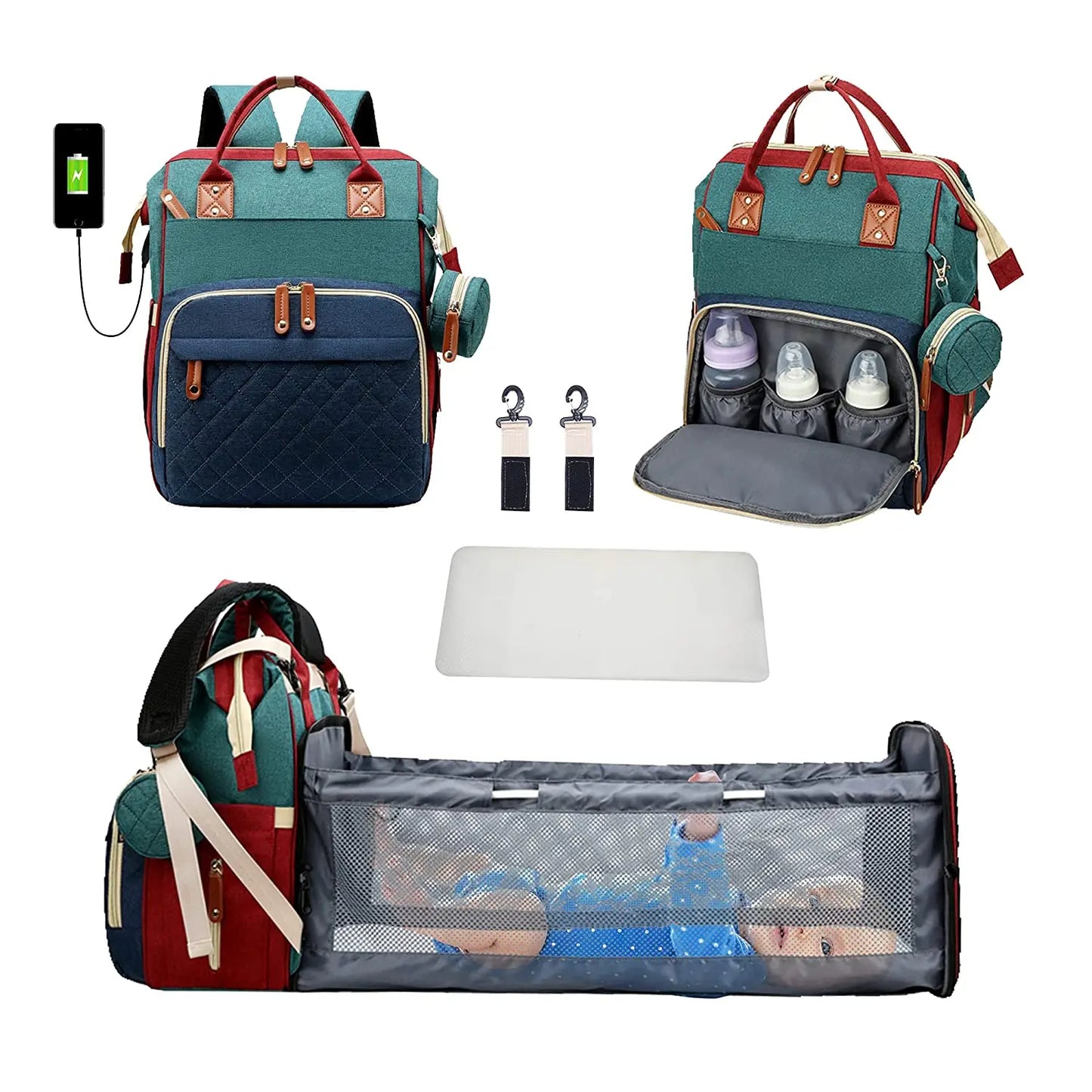 3-in-1 Diaper Bag & Baby Bed