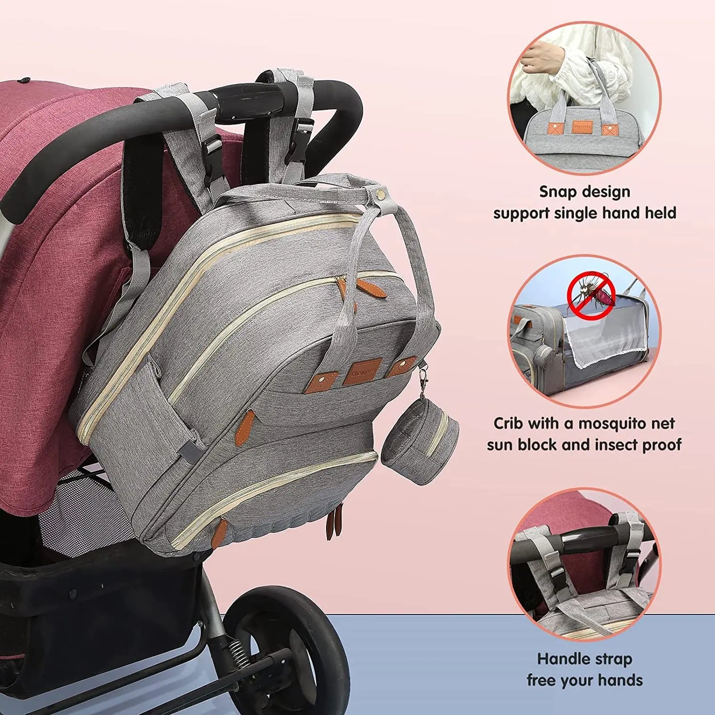 3-in-1 Diaper Bag & Baby Bed