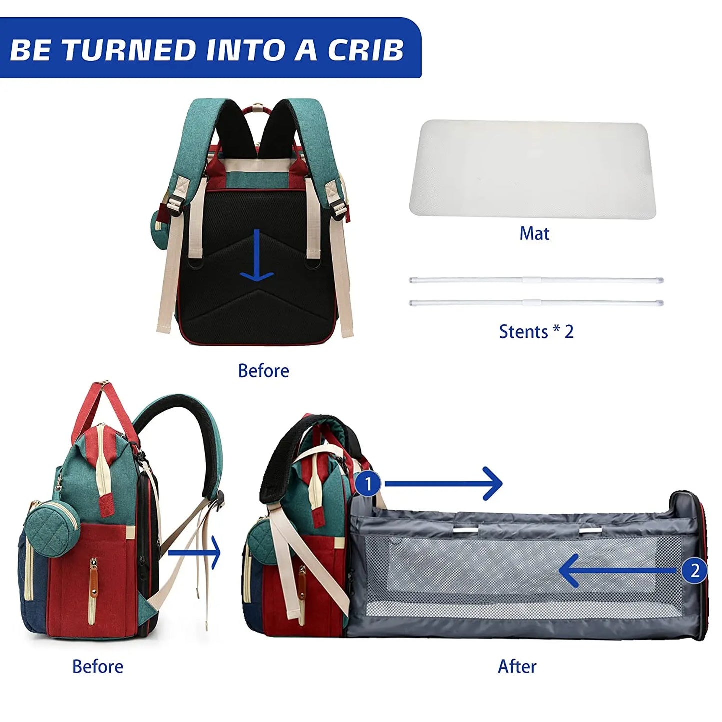 3-in-1 Diaper Bag & Baby Bed