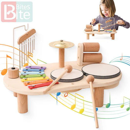 Wooden Aeolian Bells & Xylophone Montessori Baby Educational Musical Toy & Birthday Gift